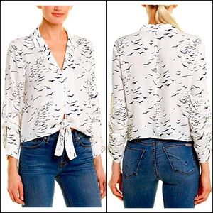 NWT BCBGeneration Printed Tie Front Blouse